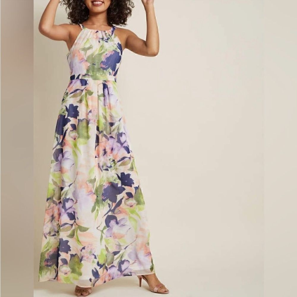 ModCloth Essence Of Presence Floral Maxi Dress